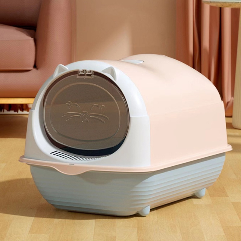 Caja de arena para gatos cerrada y empalmada a prueba de olores y polvo