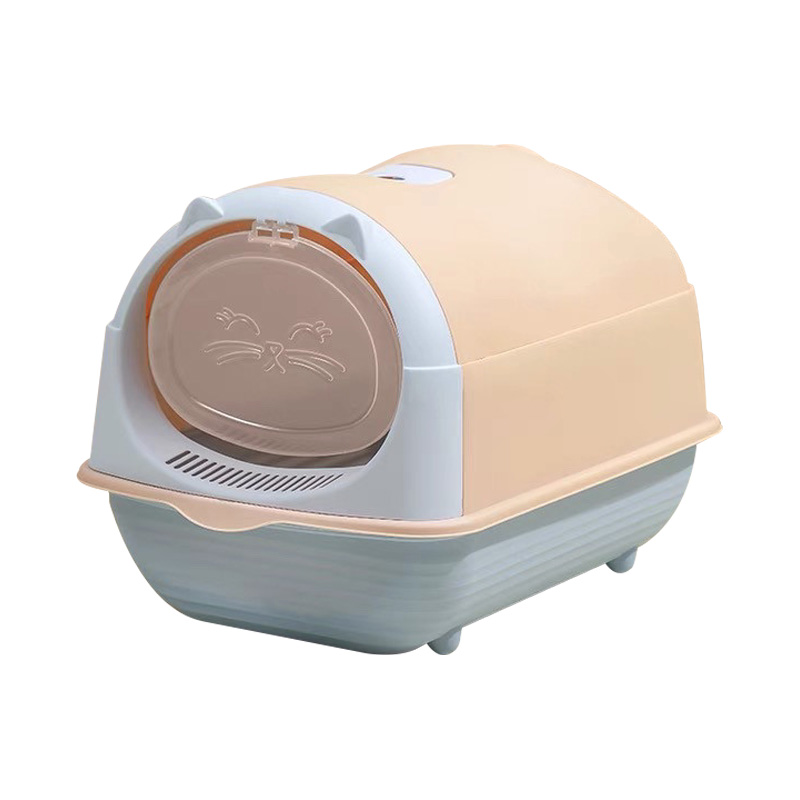 Caja de arena para gatos cerrada y empalmada a prueba de olores y polvo