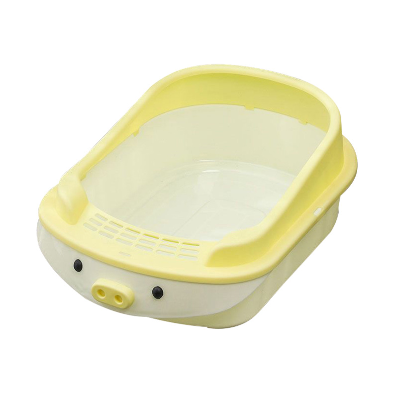 Caja de arena elevada para mascotas con tres bocas de dibujos animados reemplazables